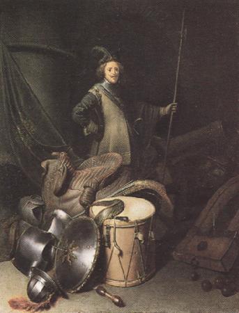 Gerrit Dou Standing Soldier with Weapons (mk33) Germany oil painting art